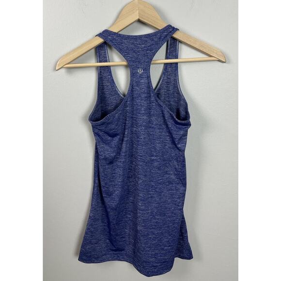 Lululemon Cool Racerback Luxtreme Tank Women's Heathered Royalty Blue Size 6 Wms - Picture 2 of 7